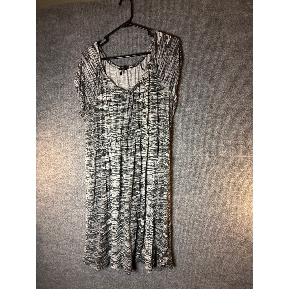 Daisy Fuentes Grey Space Dye Empire Waist Short Sleeve Dress XL Womens